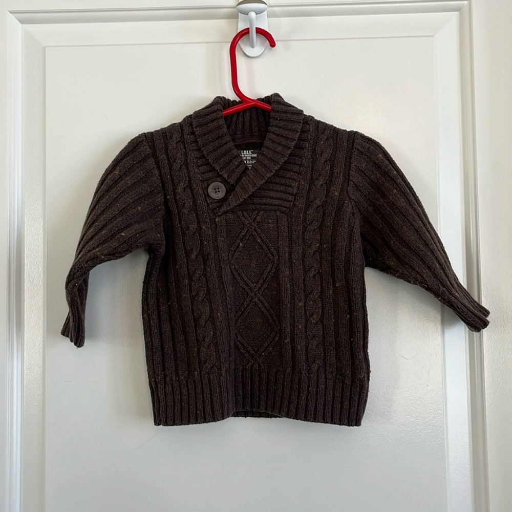 Label of Graded Goods cable knit shawl collar sweater size 12m